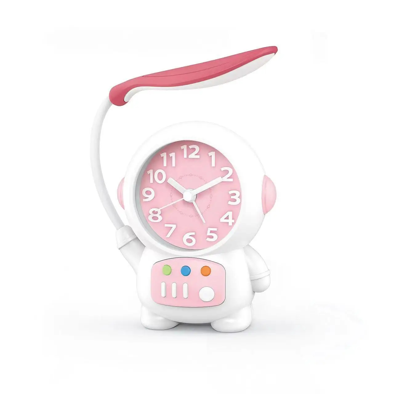 Cartoon Desk Lamp with Alarm Clock Desk Lamp Light Children Kids Reading Study Bedroom Living Room-000814